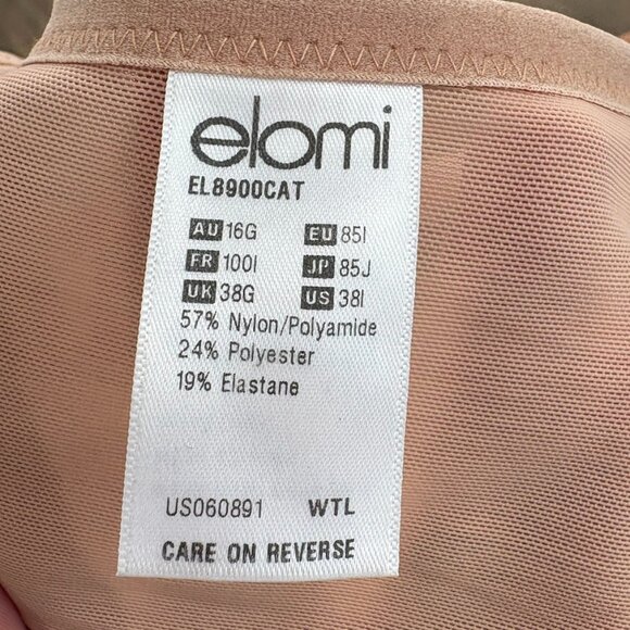Elomi Matilda Cafe Au Lait Full Figure Underwire Plunge UK 38G US38I - Picture 8 of 10